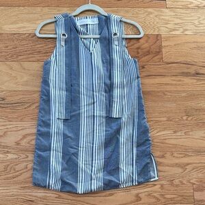 Striped Sleeveless Top with Grommet Details